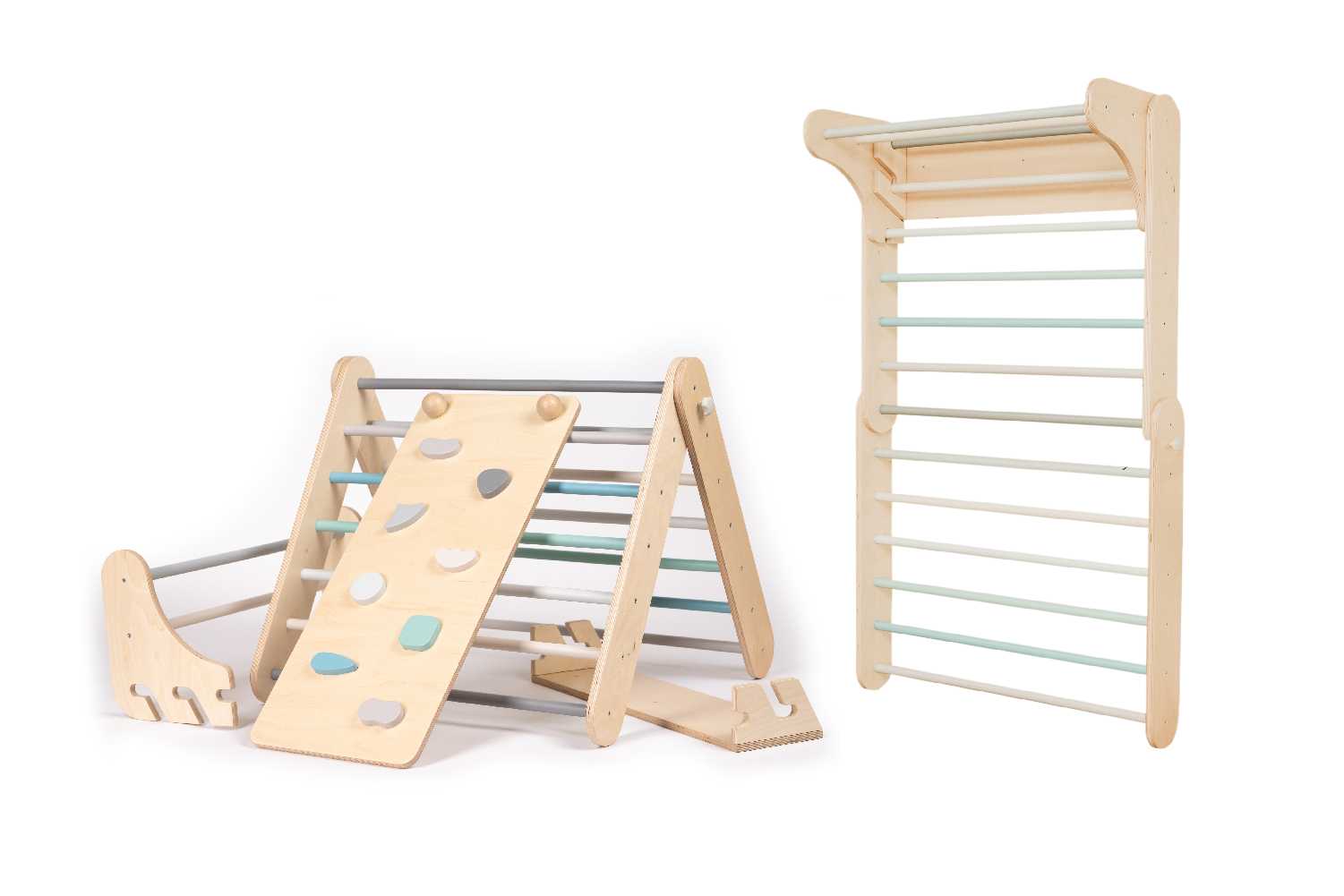 leg&go Pikler Kletterdreieck Sprossenwand, Pastell, 6 Monate - 7 Jahre