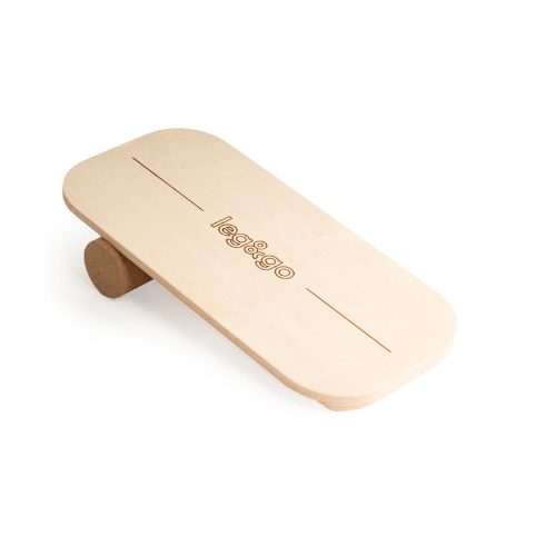 leg&go Balance Board mit Korkrolle M zentrales Logo